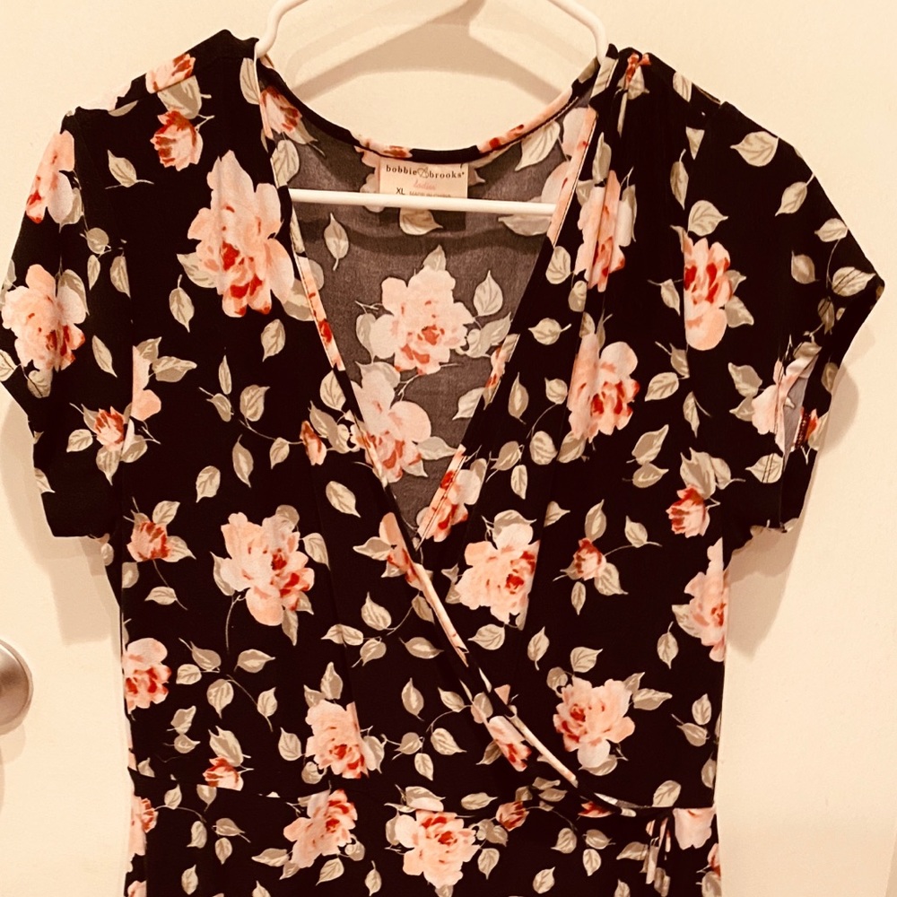Floral print wrap dress
